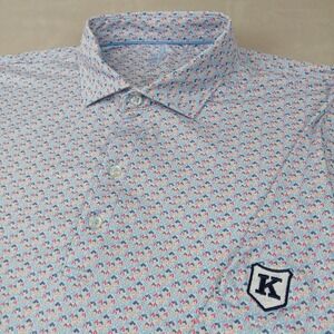 Johnnie O Featherweight XL Mens Polo Shirt Floral Golf Stretch Performance 26x31